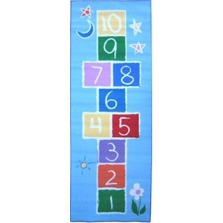 LA RUG, FUN RUGS LA Rug FT-191 1929 Fun Time Collection - Primary Hopscotch Rug - 19 x 29 Inch FT-191 1929